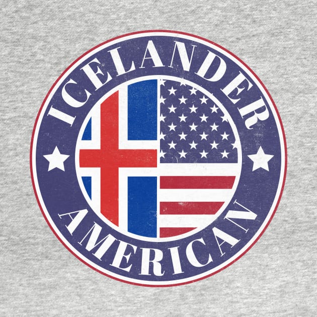 Proud Icelander-American Badge - Iceland Flag by Yesteeyear